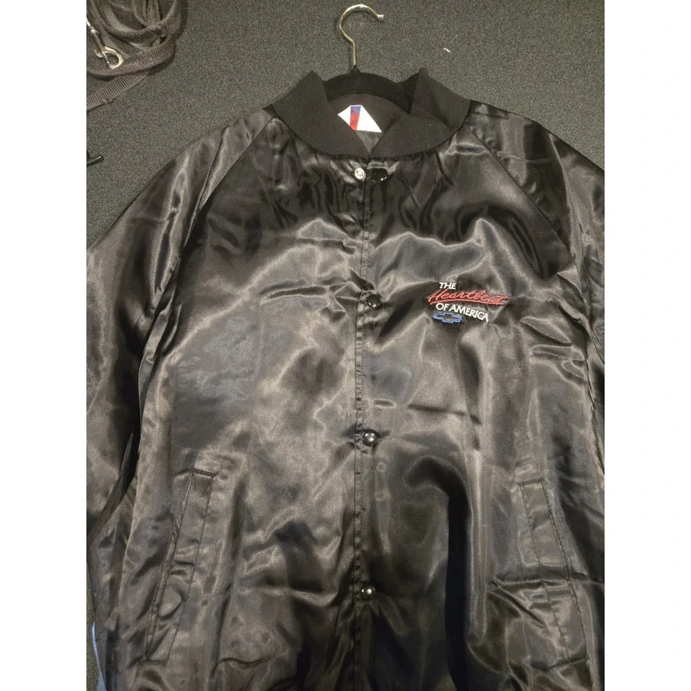 Vintage Chevrolet Heartbeat Of America Satin Bomber Jacket USA XXL GM